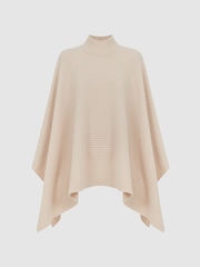 Reiss Nude Megan Relaxed Wool-Cashmere Poncho - Image 2 of 5