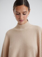 Reiss Nude Megan Relaxed Wool-Cashmere Poncho - Image 3 of 5