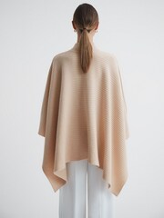 Reiss Nude Megan Relaxed Wool-Cashmere Poncho - Image 5 of 5
