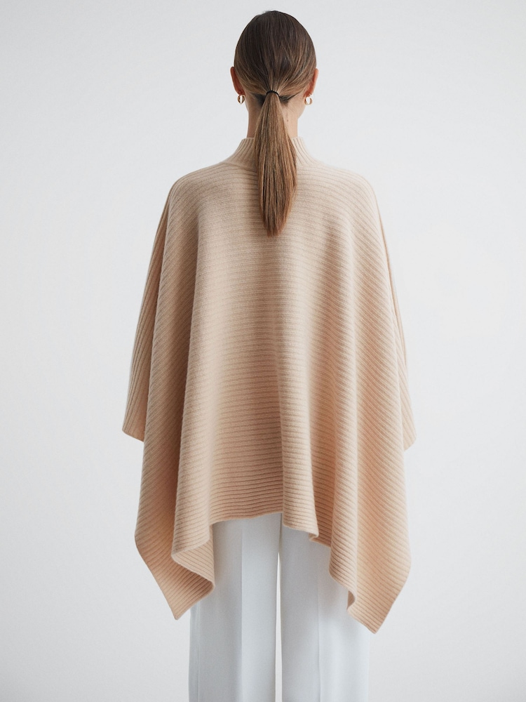 Reiss Nude Megan Relaxed Wool-Cashmere Poncho - Image 5 of 5