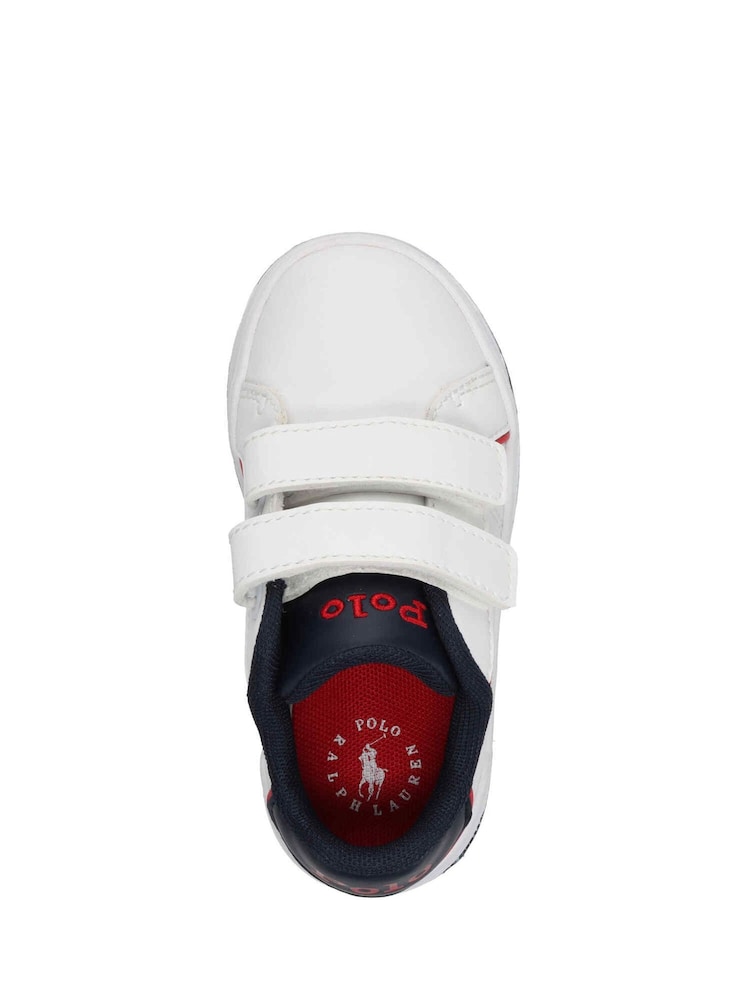 Polo Ralph Lauren Navy/White Hertitage Court III Velco Strap Trainers - Image 3 of 3