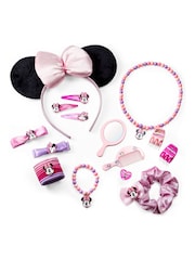 Peers Hardy Pink Minnie Mouse Girls’ Hair Accessories and Jewellery Gift Set with Headband, Clips, Scrunchie, Necklace, Bracelet, Mirror and Comb - Image 1 of 4
