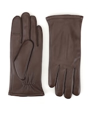 Smeđa - Totes 3 Point Leather Gloves with Smartouch and Water Repellent Finish - Slika 3 od 5
