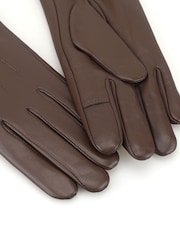 Smeđa - Totes 3 Point Leather Gloves with Smartouch and Water Repellent Finish - Slika 4 od 5