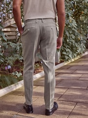 Neutral Slim Fit Textured Suit Trousers - Image 3 of 9