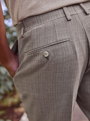 Neutral Slim Fit Textured Suit Trousers - Image 5 of 9
