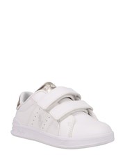 Polo Ralph Lauren White/Pink Heritage Court III Velcro Strap Trainers - Image 1 of 3