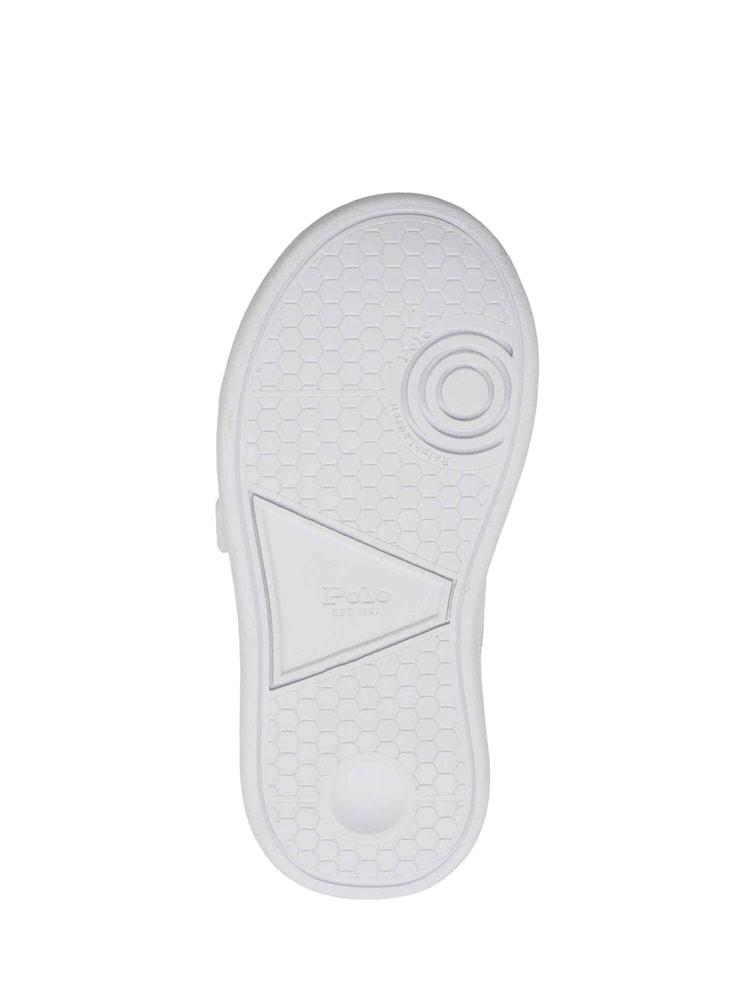 Polo Ralph Lauren White/Pink Heritage Court III Velcro Strap Trainers - Image 3 of 3