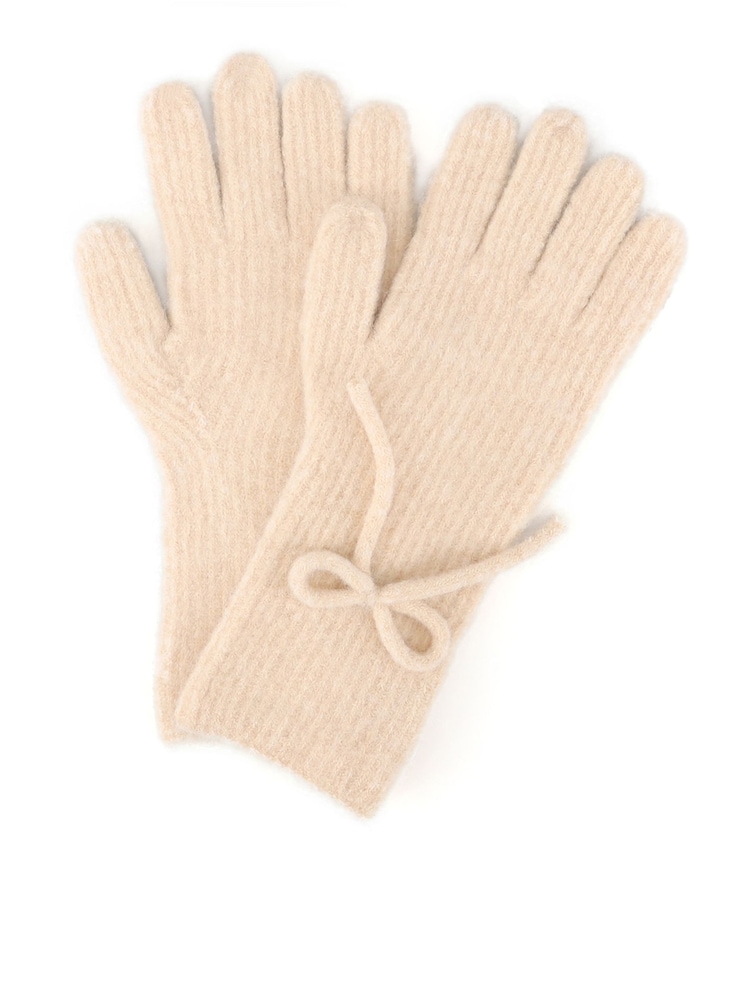 Totes Natural Wool Blend Knitted Gloves with Bow - Image 2 of 5