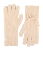 Totes Natural Wool Blend Knitted Gloves with Bow - Image 3 of 5