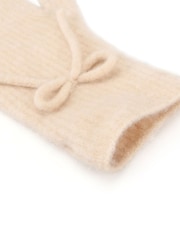 Totes Natural Wool Blend Knitted Gloves with Bow - Image 5 of 5