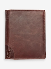 Tan Brown Leather Bifold Wallet With Embossed Stag - Image 1 of 2