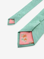 Seafoam Green 100% Linen Tie - Image 3 of 3