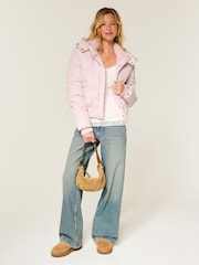 Hollister Purple Feel Good Hooded Puffer Coat - Image 3 of 5