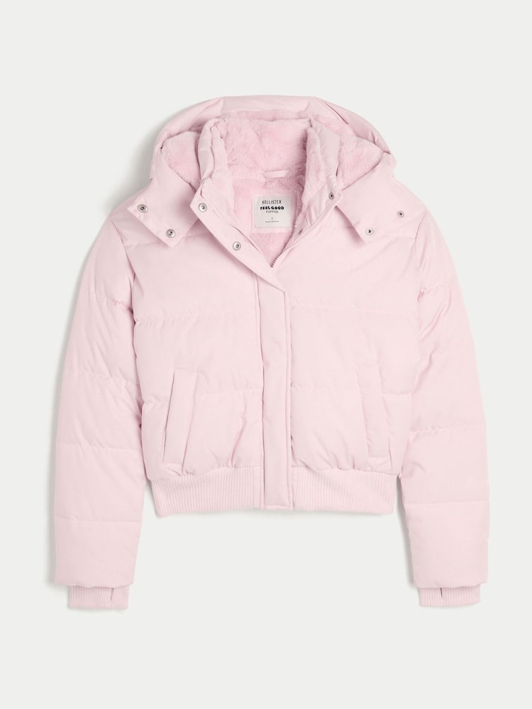 Hollister Purple Feel Good Hooded Puffer Coat - Image 5 of 5