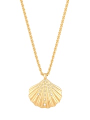 Lipsy Jewellery Gold Tone Oversized Shell Necklace - Gift Boxed - Image 2 of 4