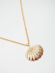 Lipsy Jewellery Gold Tone Oversized Shell Necklace - Gift Boxed - Image 4 of 4