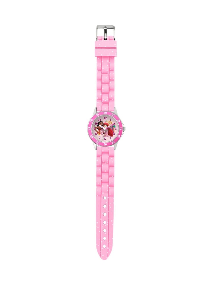 Peers Hardy Pink Disney princess Time Teacher Dial Quartz Watch with Silicone Strap for Kids - Image 1 of 4 Peers Hardy Pink Disney princess Time Teacher Dial Quartz Watch with Silicone Strap for Kids - Image 1 of 4