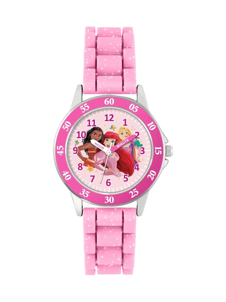 Peers Hardy Pink Disney princess Time Teacher Dial Quartz Watch with Silicone Strap for Kids - Image 2 of 4 Peers Hardy Pink Disney princess Time Teacher Dial Quartz Watch with Silicone Strap for Kids - Image 2 of 4