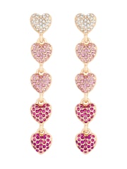 Lipsy Jewellery Pink Micro Pave Tonal Drop Earrings - Image 1 of 3