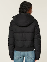 Hollister Black Feel Good Hooded Puffer Coat - Image 2 of 5