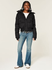 Hollister Black Feel Good Hooded Puffer Coat - Image 3 of 5