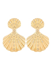 Lipsy Jewellery Gold Tone Oversized Shell Earrings - Image 1 of 1