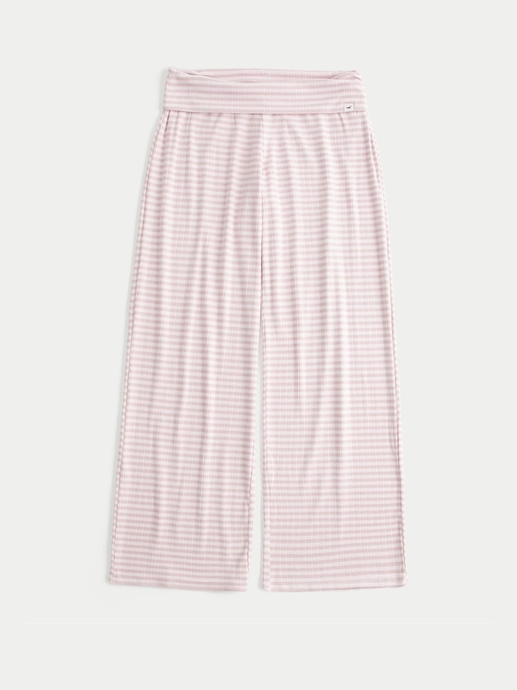 Hollister Pointelle Foldover Wide Leg Pyjama Joggers - 4의 이미지 4