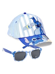 Peers Hardy Blue Disney Stitch Striped Cap and Sunglasses Set - Image 2 of 5