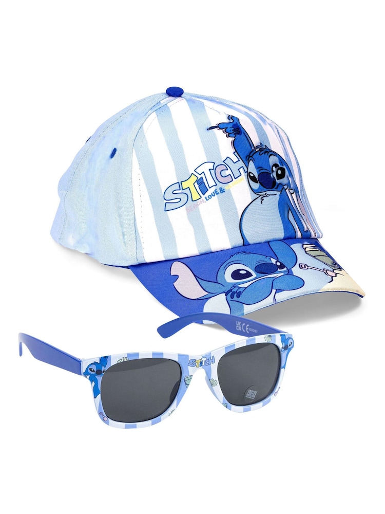 Peers Hardy Blue Disney Stitch Striped Cap and Sunglasses Set - Image 2 of 5 Peers Hardy Blue Disney Stitch Striped Cap and Sunglasses Set - Image 2 of 5