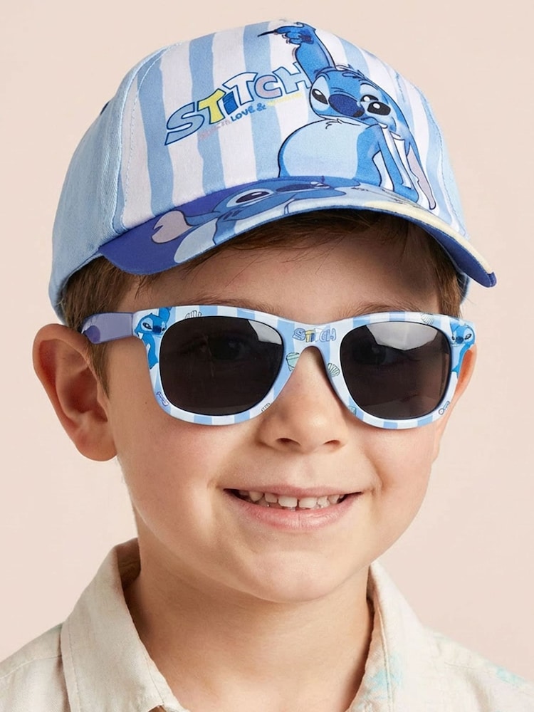 Peers Hardy Blue Disney Stitch Striped Cap and Sunglasses Set - Image 5 of 5 Peers Hardy Blue Disney Stitch Striped Cap and Sunglasses Set - Image 5 of 5