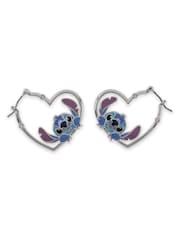 Peers Hardy Blue Disney Stitch Love Heart Hoop Earrings - Image 2 of 3