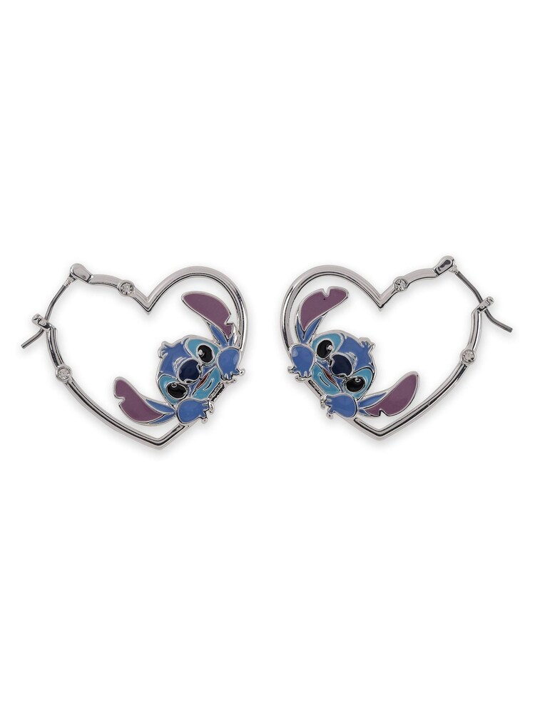 Peers Hardy Blue Disney Stitch Love Heart Hoop Earrings - Image 2 of 3