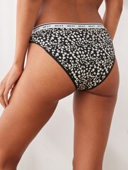 White/Black Printed High Leg Cotton Rich Logo Knickers 4 Pack - Image 3 of 10