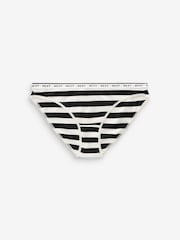 White/Black Printed High Leg Cotton Rich Logo Knickers 4 Pack - Image 9 of 10