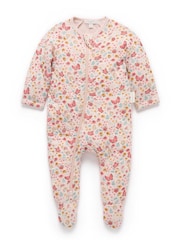 Rozo - Purebaby Quilted Footed Print Two-Way Zip Sleepsuit - Slika 1 od 4
