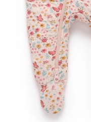 Rozo - Purebaby Quilted Footed Print Two-Way Zip Sleepsuit - Slika 3 od 4