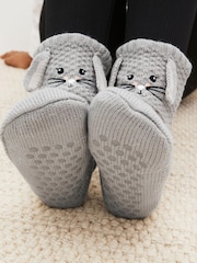 Grey Bunny Character Slipper Socks 1 Pack - Image 5 of 5
