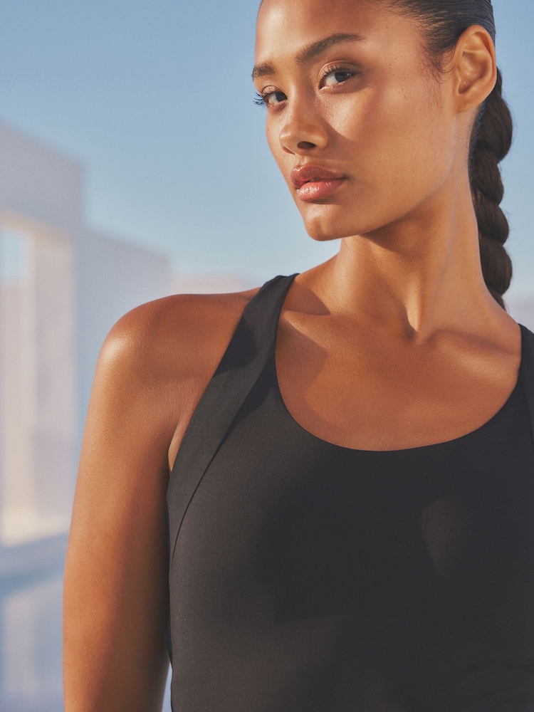 Black Tummy Control Unitard Swimsuit - Image 4 of 7