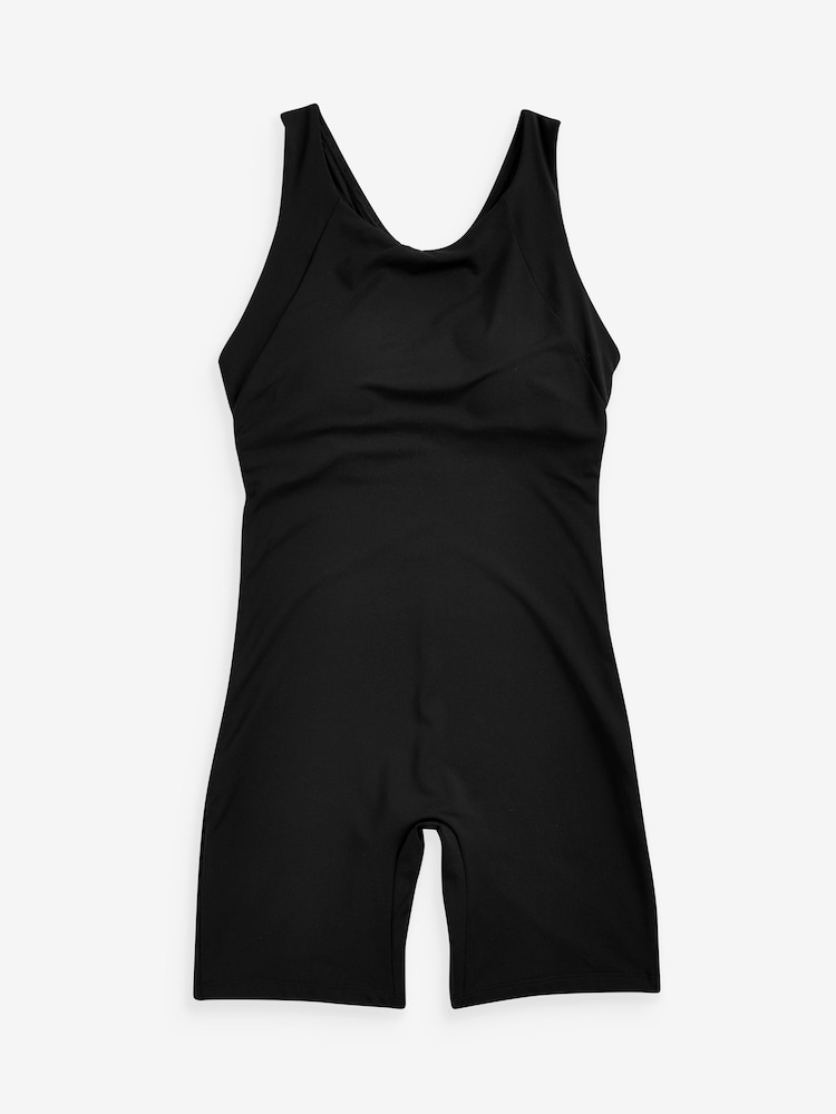 Black Tummy Control Unitard Swimsuit - Image 6 of 7