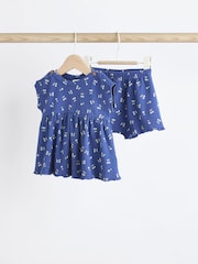 Blue Cherry Baby Peplum Rib Top and Shorts 2 Piece Set - Image 1 of 7