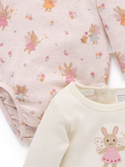 Purebaby Pink Fairy Print Longsleeve Bodysuit 2 Pack - Image 7 of 7