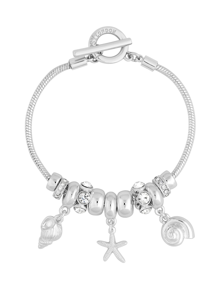 Lipsy Jewellery Silver Tone Coastal Charm Gift Boxed Bracelet - Image 2 of 4 Lipsy Jewellery Silver Tone Coastal Charm Gift Boxed Bracelet - Image 2 of 4
