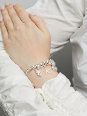 Lipsy Jewellery Silver Tone Coastal Charm Gift Boxed Bracelet - Image 3 of 4