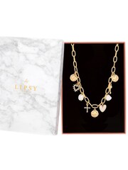 Lipsy Jewellery Gold Tone Pearl Talisman Charm Gift Boxed Necklace - Image 1 of 2