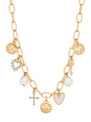 Lipsy Jewellery Gold Tone Pearl Talisman Charm Gift Boxed Necklace - Image 2 of 2