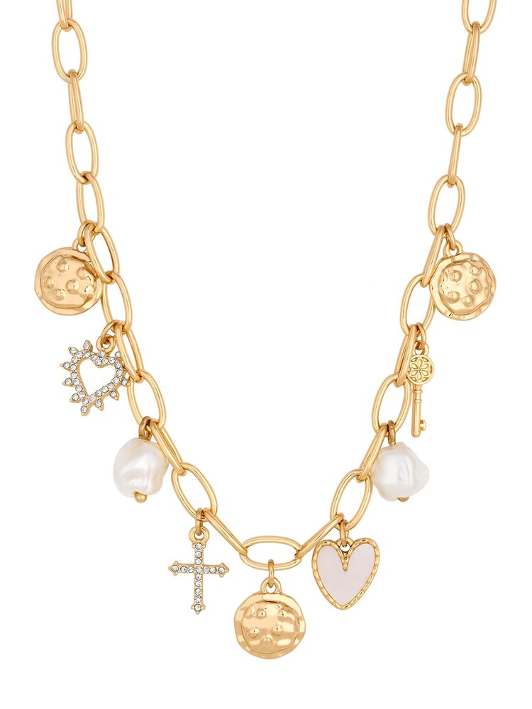 Lipsy Jewellery Gold Tone Pearl Talisman Charm Gift Boxed Necklace - Image 2 of 2