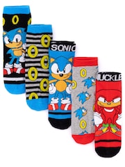 Vanilla Underground Black Sonic the Hedgehog Boys Calf Socks Set of 5 - Image 1 of 6