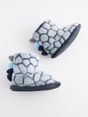 Grey Dino Scale Warm Lined Slipper Boots - Image 1 of 6