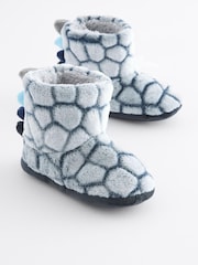 Grey Dino Scale Warm Lined Slipper Boots - Image 3 of 6
